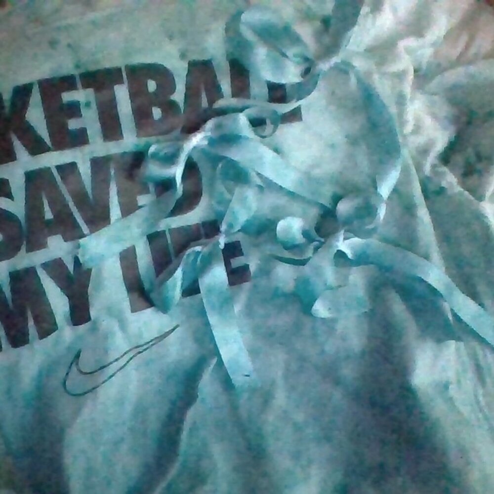 Medium colored Teal - Nike shirt tie dye with same colored string bows & socks